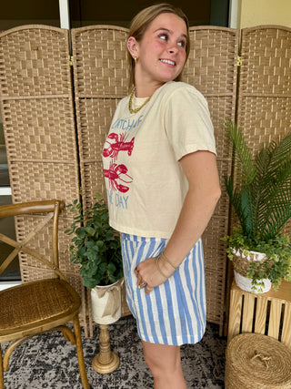 Alternate view of Catch of the Day Lobster Crop Tee
