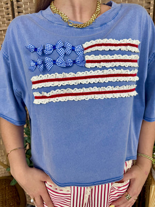 Alternate view of America the Beautiful Frills Top OVERSIZED
