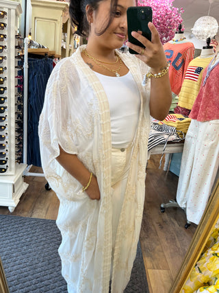 Alternate view of POL Cream Boho Beach Kimono
