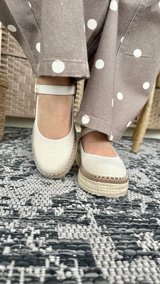 Alternate view of Yellowbox Miana Cream Linen Espadrille
