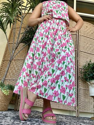 Alternate view of Blooming Beauty Floral Sleeveless Top & Skirt Set
