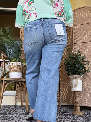 Alternate view of MICA W3374 Tummy Tuck Wide Leg Mid Rise Jeans
