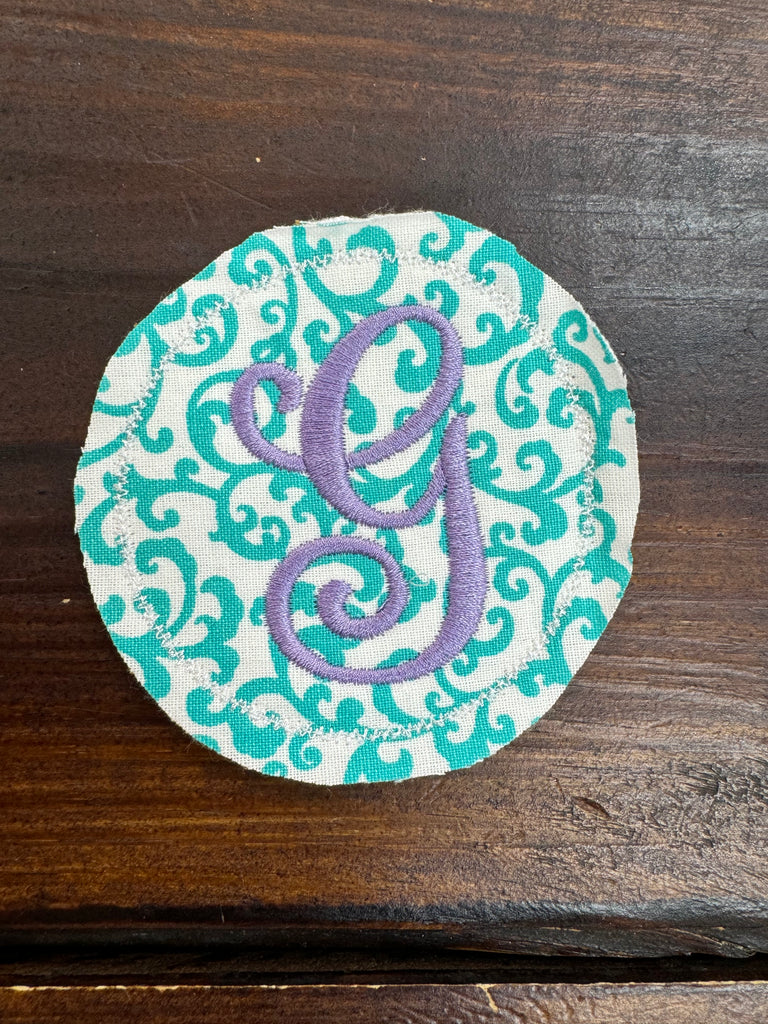 INITIAL THIS Aqua Vine & Lilac Thread Hat Bar Patch - The Gypsy Belle Boutique