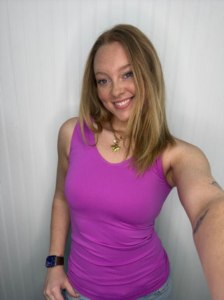 Alternate view of PURPLE MAGENTA Buttery Soft Reversible Seamless Tank
