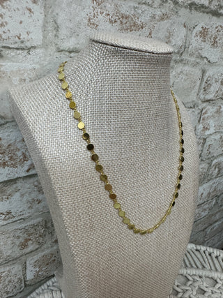 Alternate view of Gold Dot Disc Magnetic Closure Necklace
