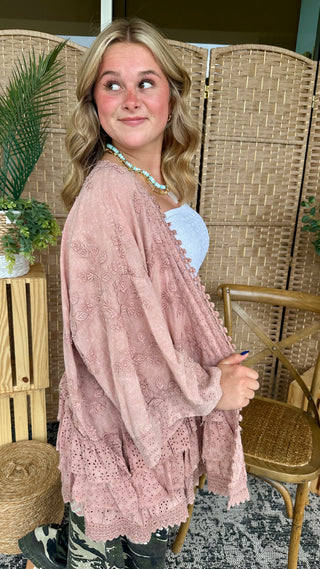 Alternate view of Heart of Glass Dusty Rose Kimono Top
