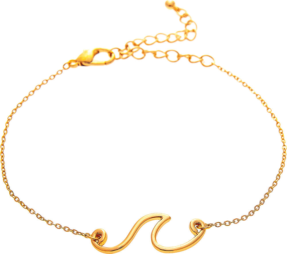 Gold Rip Curl Wave Chain Anklet - The Gypsy Belle Boutique