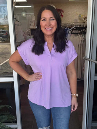 Dear Scarlett Button Short Sleeve Top in Two Colors, Available in Final Sale – Chic and Stylish Women's Fashion