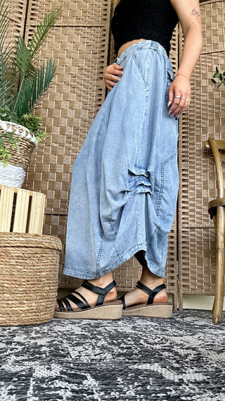 Alternate view of Country Roads Take Me Home Denim Tencel Skirt
