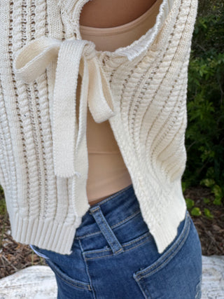 Heyson Cable Knit Sweater Top w/ Side Ties (2 COLORS)