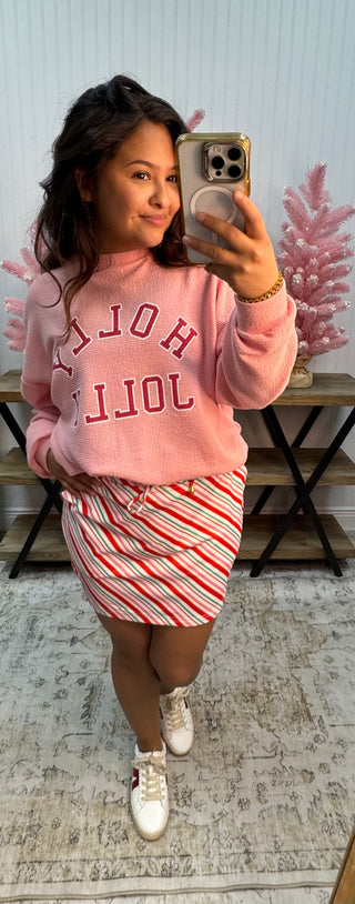 Jess Lea Pink, Mint & Red Candy Cane Skort