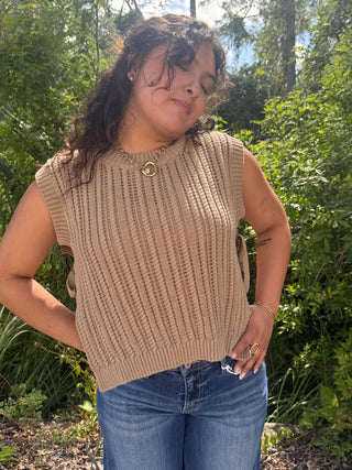 Heyson Cable Knit Sweater Top w/ Side Ties (2 COLORS)