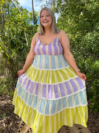 POL Tiered Boheme Festival Maxi Dress