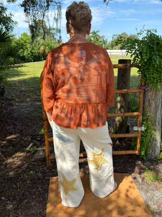 Alternate view of Cosmic Cutie Ivory Wideleg Pants
