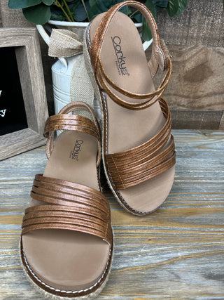 Alternate view of Corkys What About Now Cognac Brown Wedge Sandal
