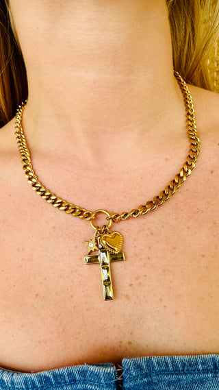 Sage Cross Charm Necklace Lauren Kenzie
