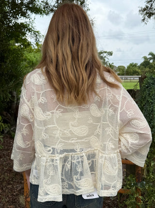 Risk It All NATURAL Dolman Lace Top OVERSIZED
