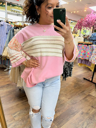 Alternate view of Cotton Candy Pink Stripe Top
