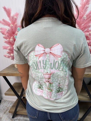 Sage & Pink Bow Nutcracker Tee Top