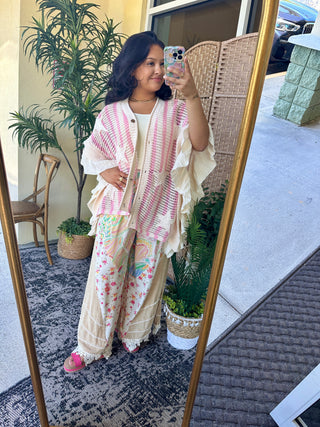 Alternate view of Old Glory Pink Stripe Sweater Top OVERSIZED
