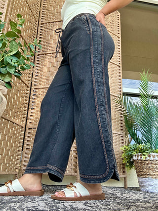 Alternate view of Easel Black Denim Everyday Pants
