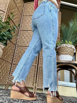 Alternate view of Lovervet T6478 High Rise Medium Wash NonDistressed Jeans
