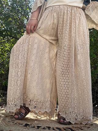 Alternate view of Young Threads Boho Latte Lace Wide Leg Pants
