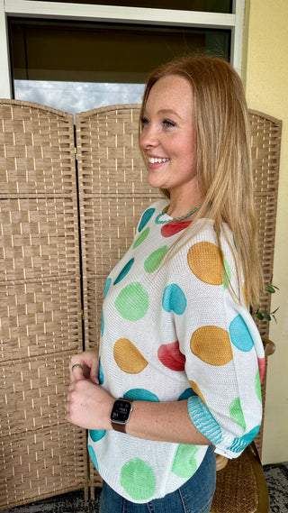 Alternate view of Carnival Dot Batwing Top

