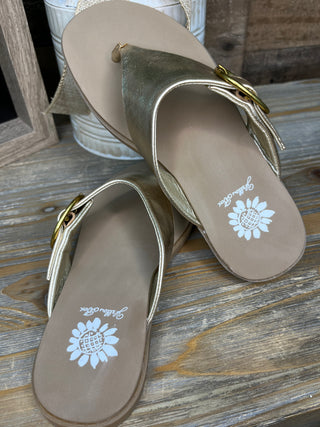 Alternate view of Yellowbox Igloo Gold Thong Sandals
