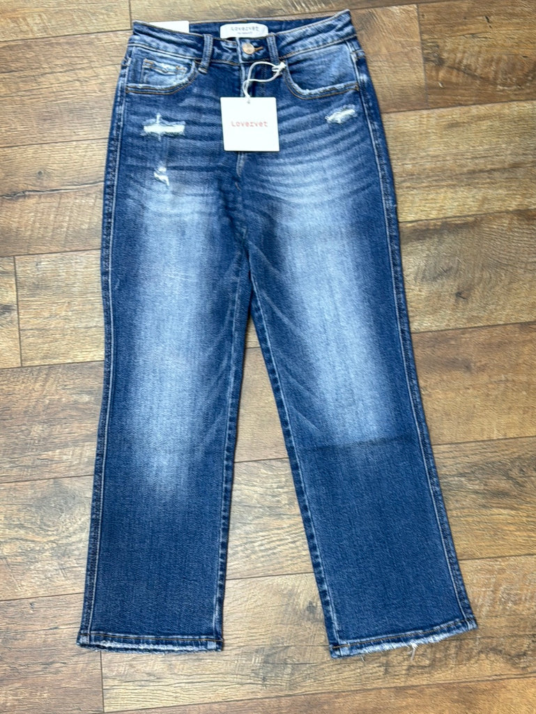 Lovervet - LV1277 High Rise Ankle Straight Jean - The Gypsy Belle Boutique