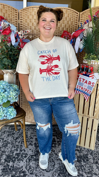 Alternate view of Catch of the Day Lobster Crop Tee
