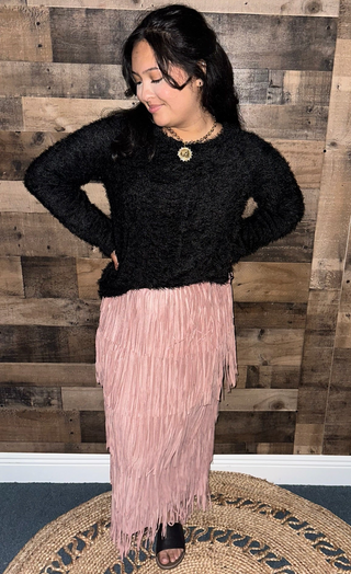 Mohair Long Sleeve Crewneck Sweater Top (3 COLORS)