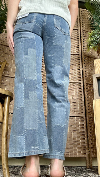 Alternate view of MICA W3713 Patchwork 80s Yolk Jeans
