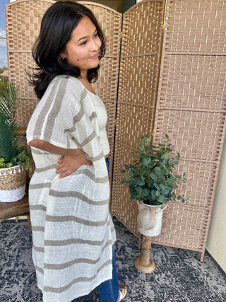 Alternate view of POL Natural Beach Bum Kimono
