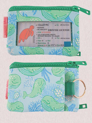 Green & Aqua Whale ID Wallet by Simply Southern with Ocean-Inspired Design and Nautical Charm