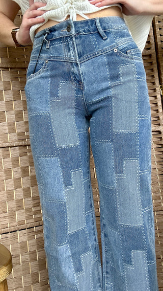 Alternate view of MICA W3713 Patchwork 80s Yolk Jeans
