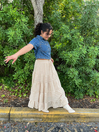 Cozy Co Pearl Washed DK WASH Denim Short Sleeve Shrug Top