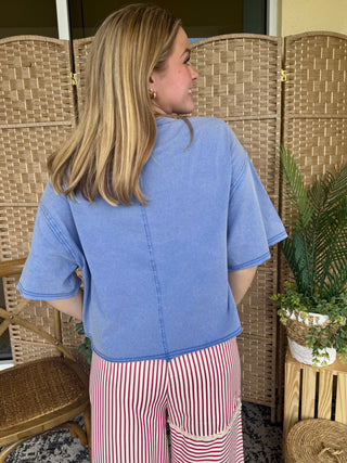 Alternate view of America the Beautiful Frills Top OVERSIZED
