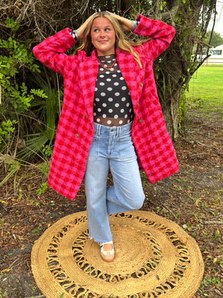 Cherryish Everything Houndstooth Coat Jacket
