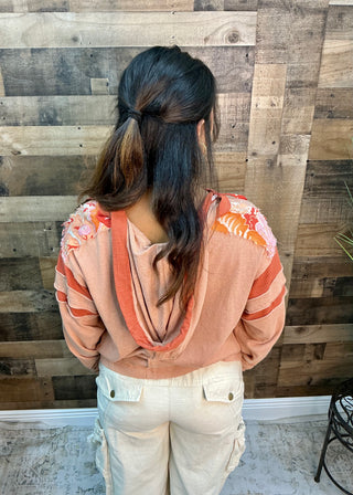 POL Dusty Coral 91 Long Slv Lightweight Hoodie Top