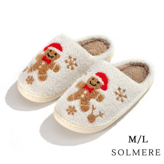 Plush Gingerbread Slide On Slippers