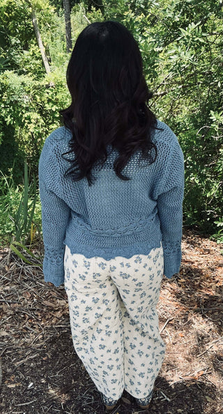 Cozy Co Crochet Knit Front Tie Cardigan Sweater in Beige and Cream, Perfect for Layering in Cool Weather