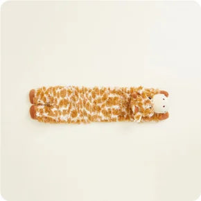 Soft, cozy Warmies giraffe microwavable neck wrap plush for soothing warmth and comfort. Perfect relaxation gift idea.