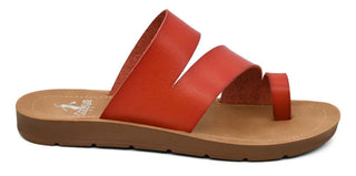 CORKYS Just a Fling Red Sandals on Final Sale - Stylish, comfortable footwear for a vibrant summer look.