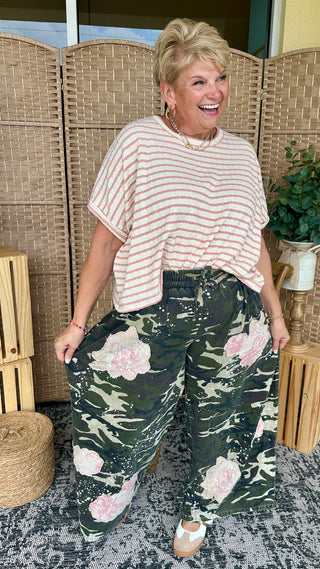 Alternate view of Out of Line Pink Striped Top OVERSIZED
