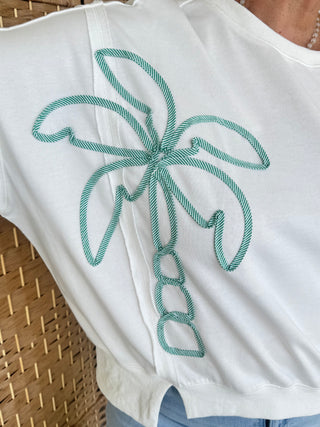 Alternate view of Kokomo Palm Tree Terry Top Oversized
