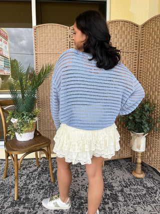 Alternate view of Oh Bouy! BLUE Slouchy Sweater Top
