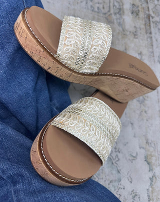 Alternate view of Corkys Wanderlust Ivory Wedge Sandals
