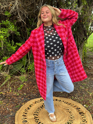 Cherryish Everything Houndstooth Coat Jacket
