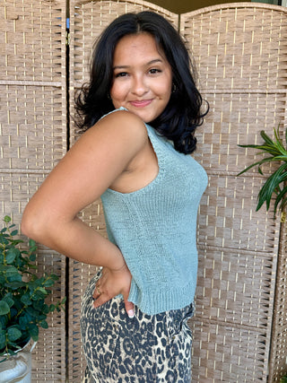Alternate view of Sweet Sage Sleeveless Knit Top
